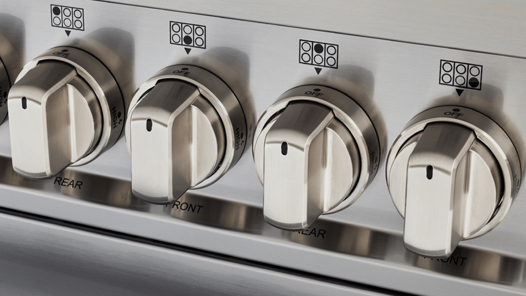 Knobs - Bertazzoni Master Series Freestanding Electric Cooker - Available from Crosscraft Malta